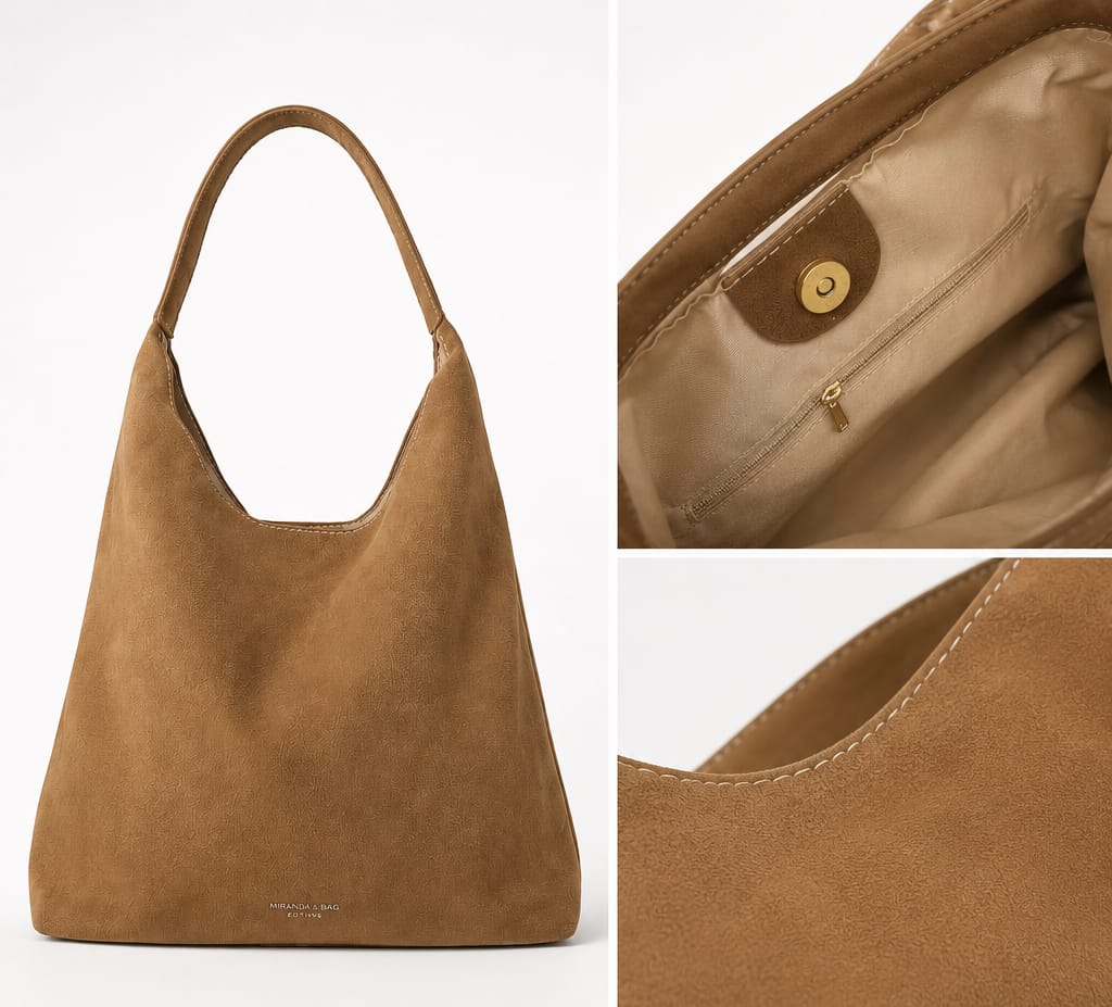 Cartera Hobo Camel